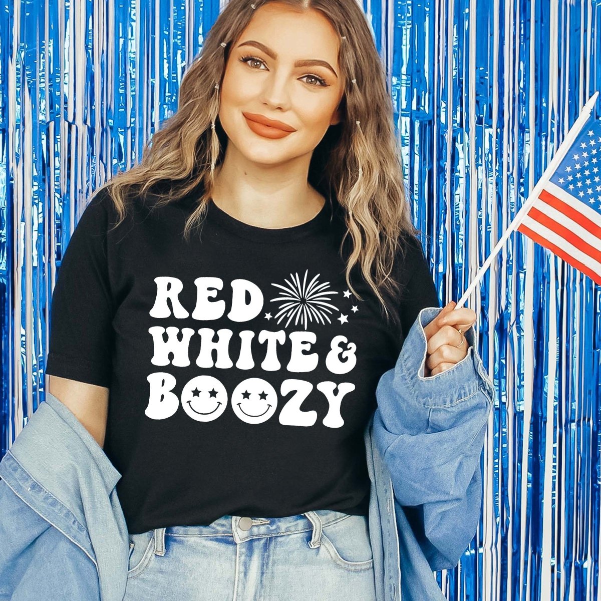 Red white and Boozy Tee - Limeberry Designs