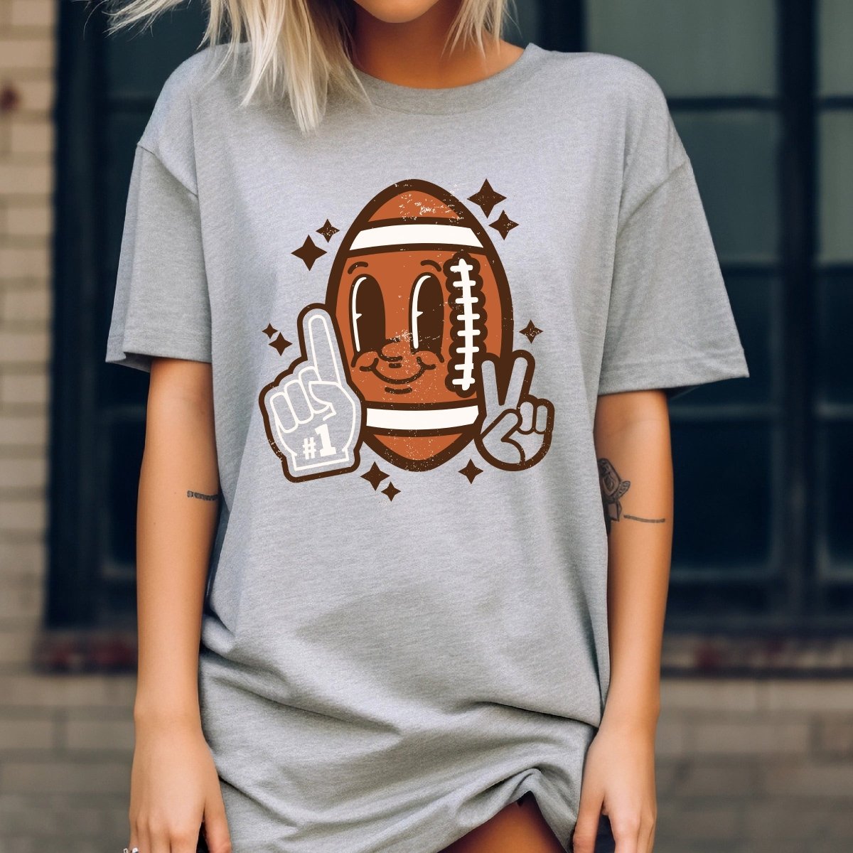 Retro Football Peace Sign Tee - Limeberry Designs