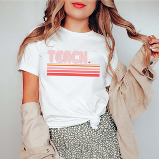 Retro Teach Stripes Bella Graphic Tee - Limeberry Designs