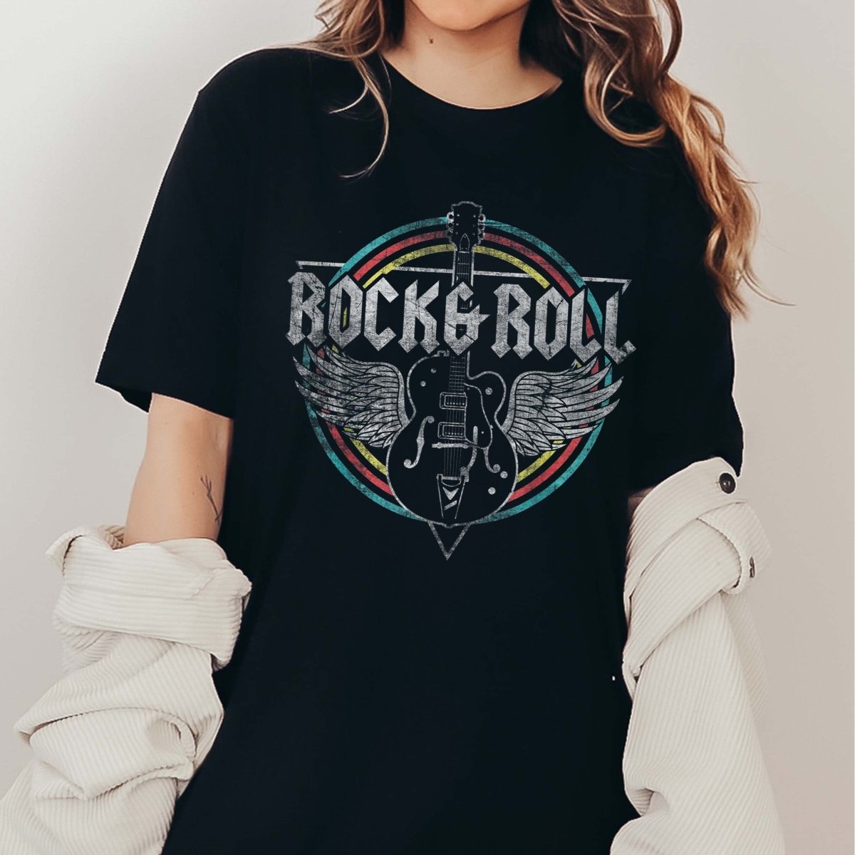 Rock and Roll with Guitar Tee - Limeberry Designs