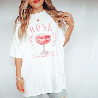 Rose' All Day Cocktail Club Comfort Color Graphic Tee - Limeberry Designs