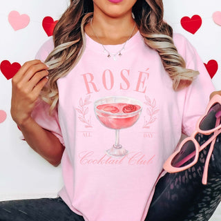 Rose' All Day Cocktail Club Comfort Color Graphic Tee - Limeberry Designs