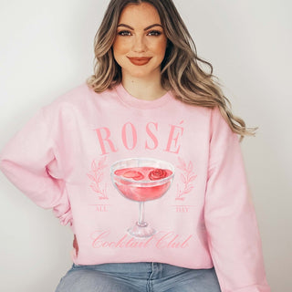 Rose' All Day Cocktail Club Wholesale Crew Sweatshirt - Limeberry Designs