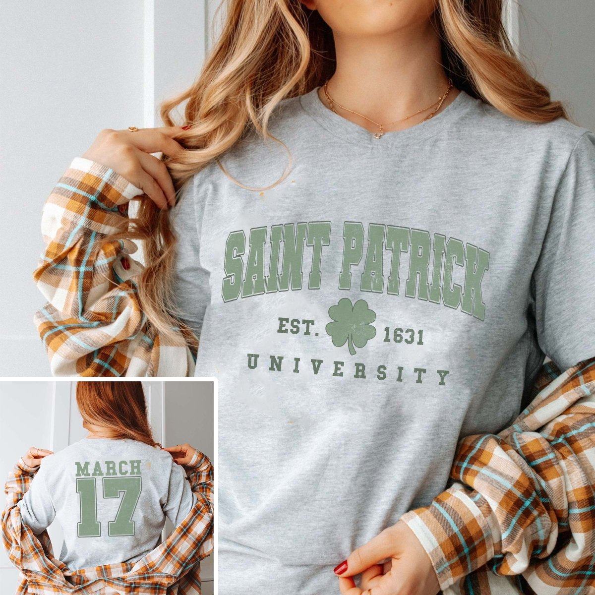 Saint Patrick University Wholesale Tee With Front And Back Design - Limeberry Designs
