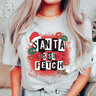 Santa is so Fetch Christmas Bella Graphic Tee - Limeberry Designs