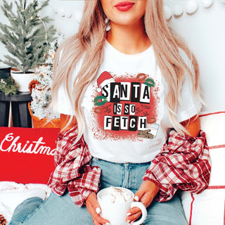 Santa is so Fetch Christmas Bella Graphic Tee - Limeberry Designs