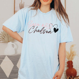Save With Chelsea Script Tee - Limeberry Designs