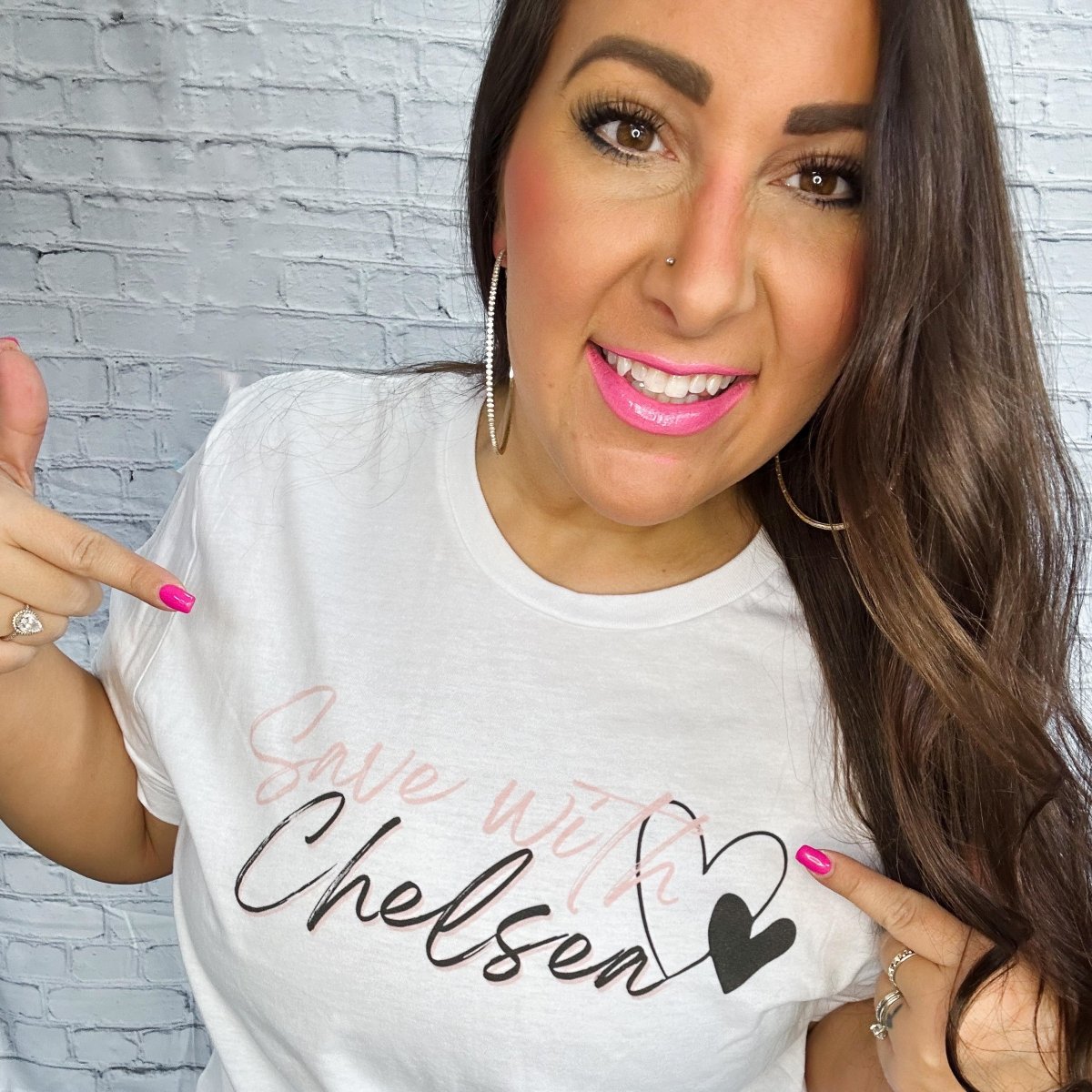 Save With Chelsea Script Tee - Limeberry Designs