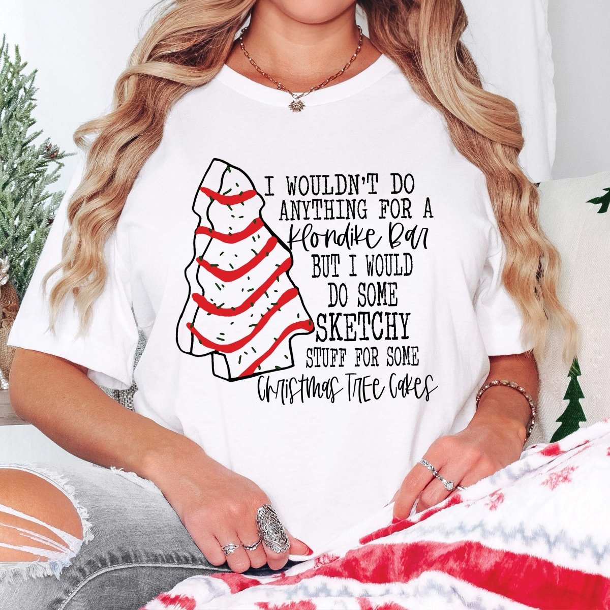 Sketchy Stuff for Christmas Tree cake Bella Graphic Wholesale Tee - Limeberry Designs