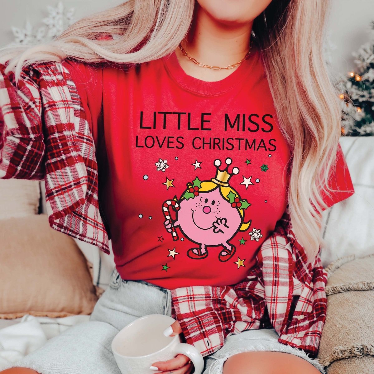 SMALL & 2X Little Miss Loves Christmas Tee- Final Sale - Limeberry Designs