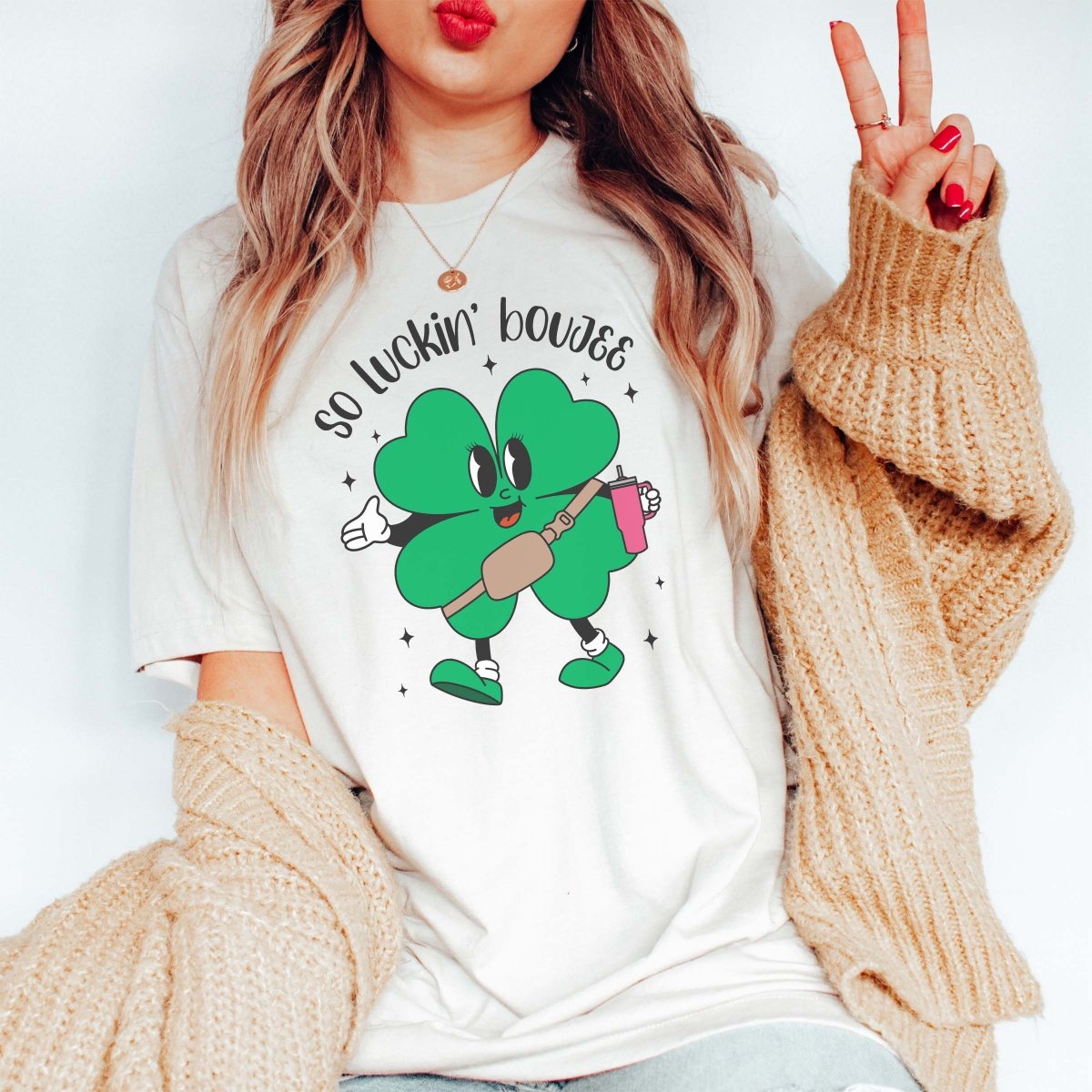 So Luckin Boujee Clover Wholesale Tee - Limeberry Designs
