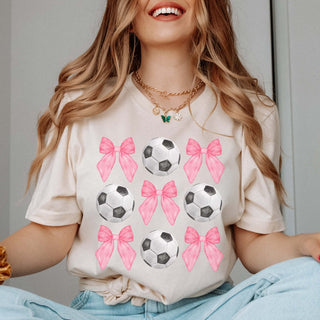 Soccer And Bows Collage Tee - Limeberry Designs