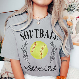 Softball Athletic Club Comfort Color Tee - Limeberry Designs