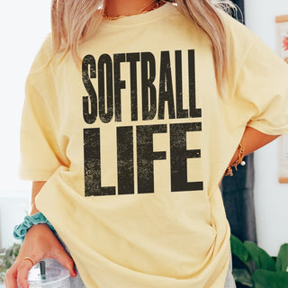 Softball Life Comfort Color Tee - Limeberry Designs
