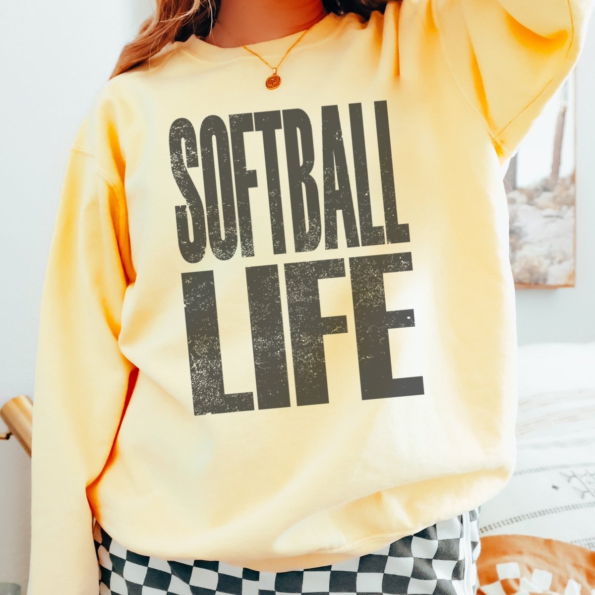 Softball Life Comfort Colors Crew - Limeberry Designs