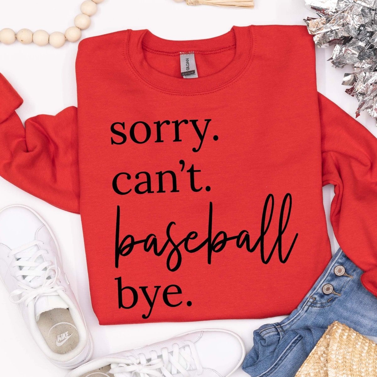 Sorry Can't Baseball Bye Wholesale Crewneck Sweatshirt - Limeberry Designs