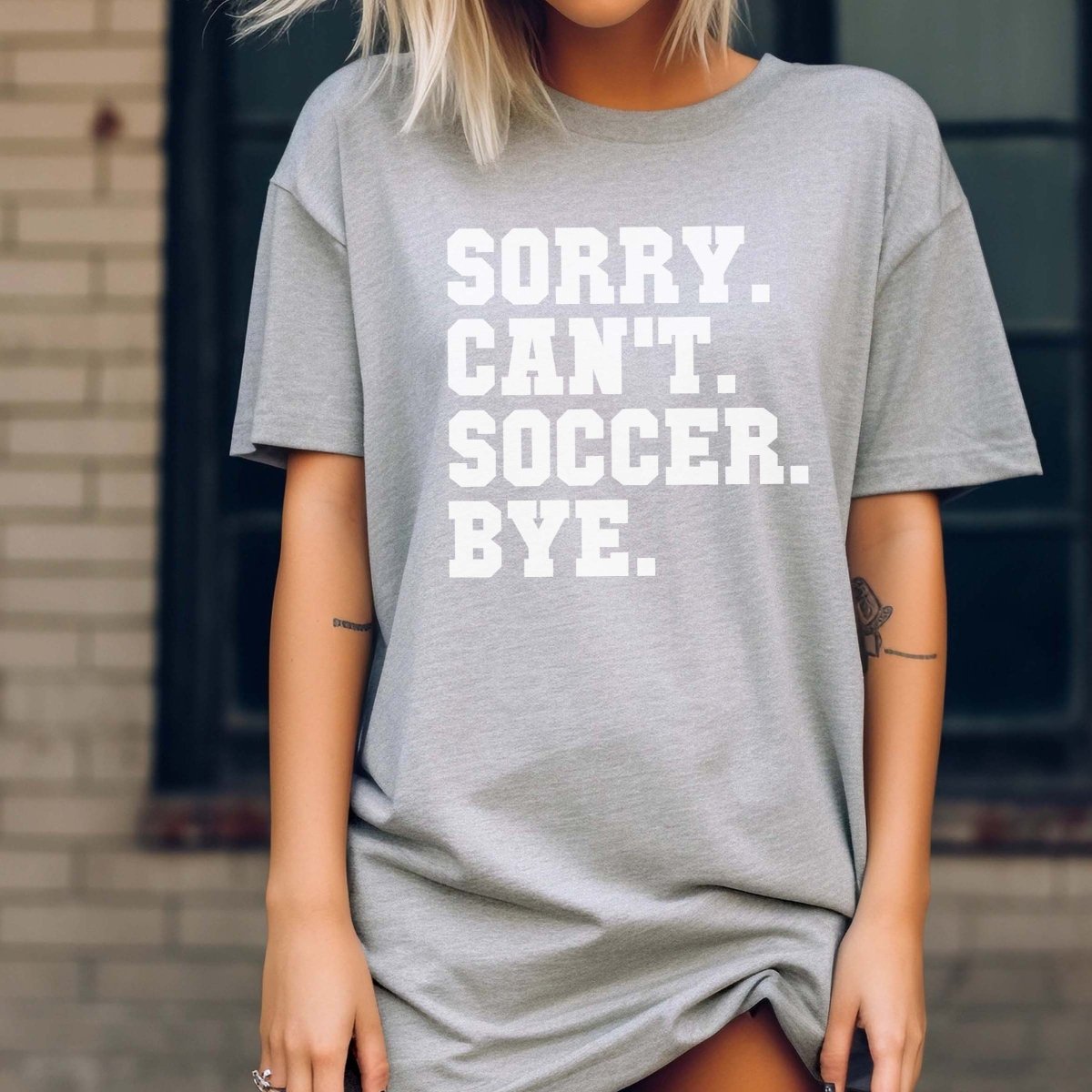 Sorry Can&#39;t Soccer Bye White Tee - Limeberry Designs