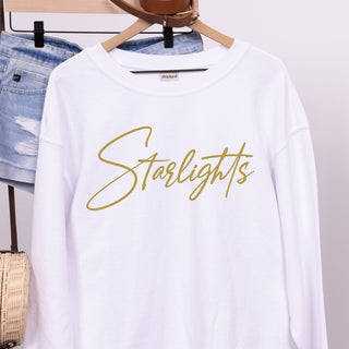 Starlights Gold Script Corded Crew Sweatshirt - Limeberry Designs