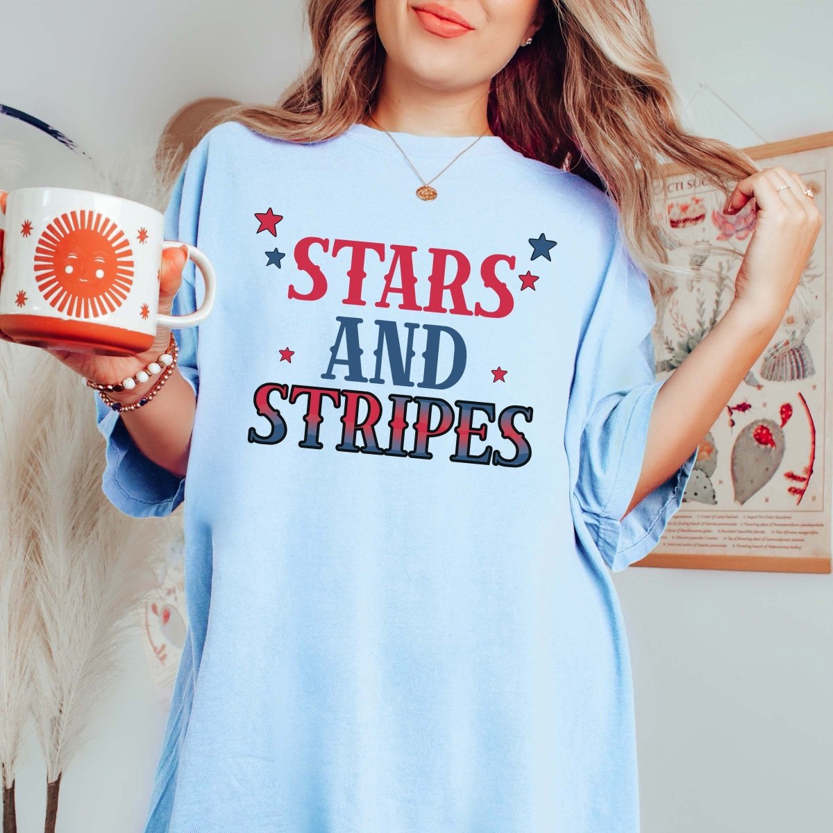 Stars and Stripes Comfort Color Tee - Limeberry Designs