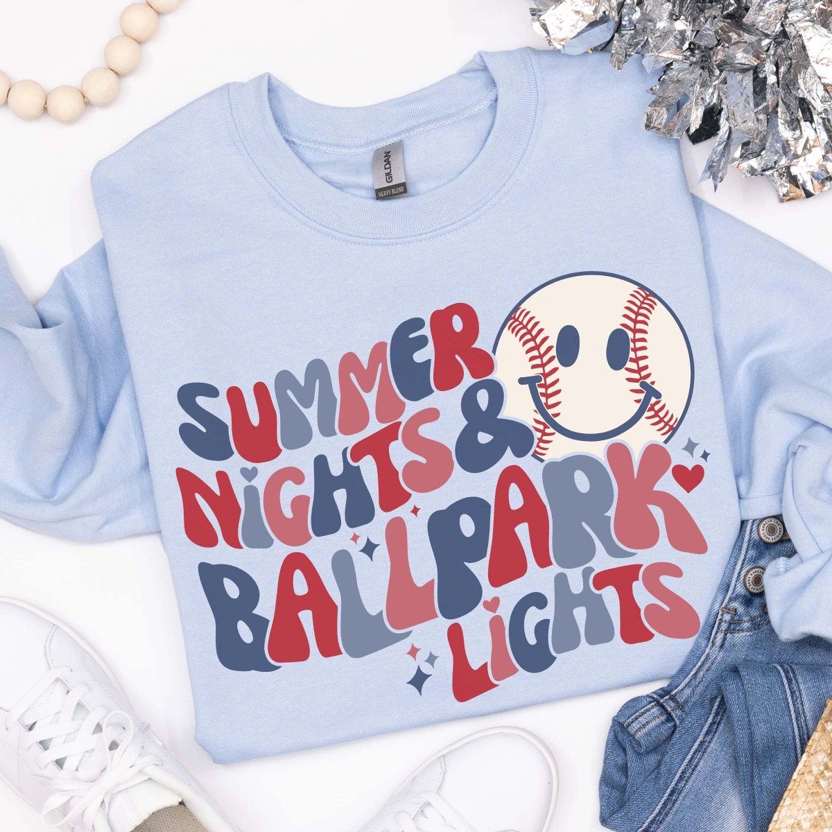 Summer Nights, Ballpark Lights Wholesale Crew - Limeberry Designs