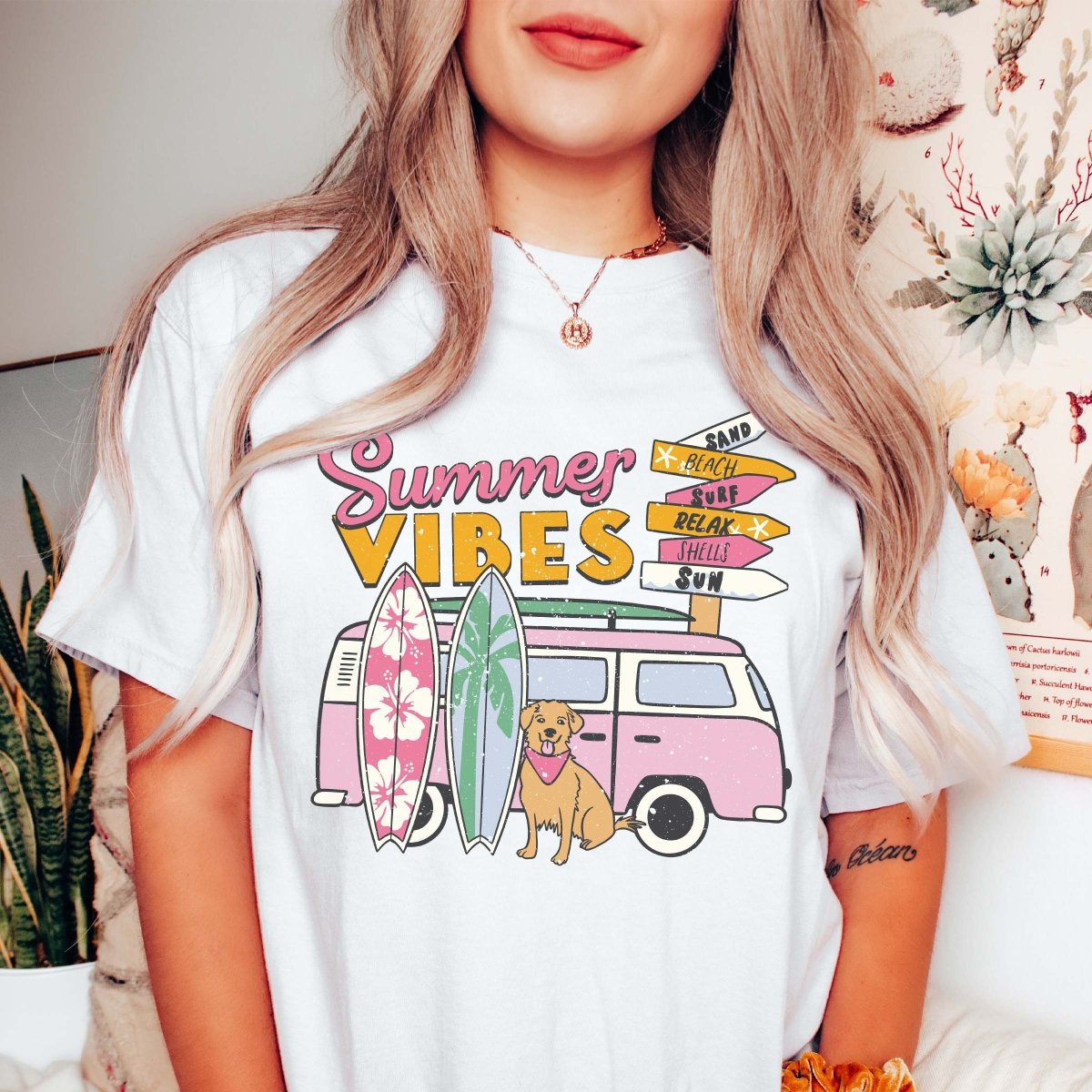 Summer Vibes Pink van Comfort Color - Limeberry Designs