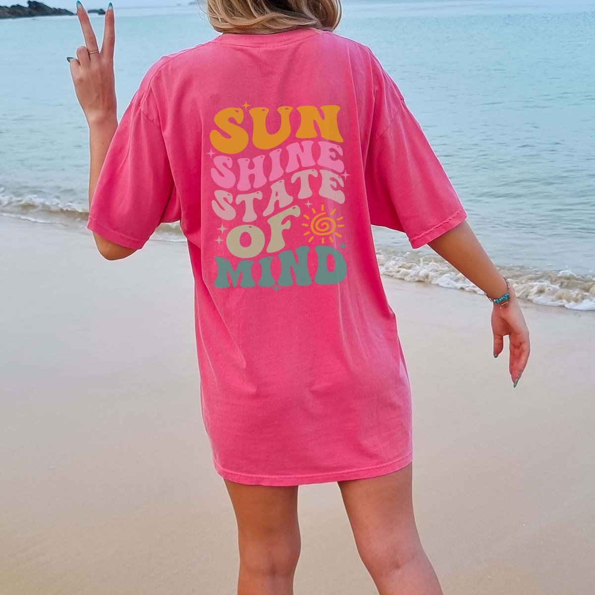 Sunshine State of Mind * Back Graphic * Comfort Color - Limeberry Designs T-Shirt 2XLarge / Lagoon