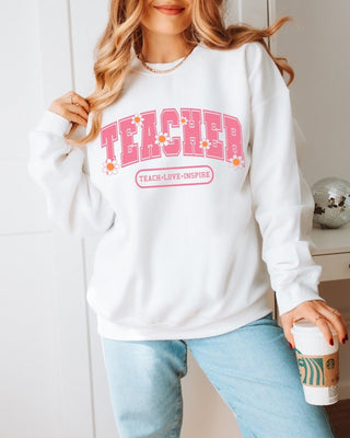 Teacher Floral Wholesale Crew Sweatshirt - Limeberry Designs