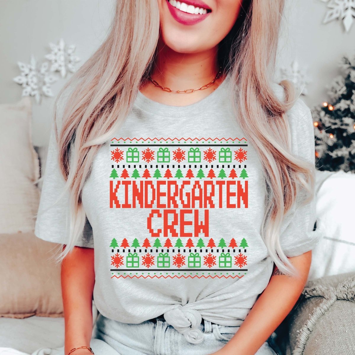 Teacher Ugly Sweater Christmas Tee - Limeberry Designs