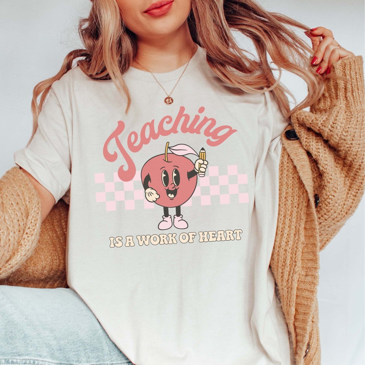 Teaching is a Work of Heart Apple Tee - Limeberry Designs