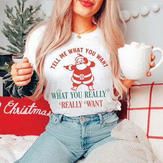 Tell Me What You Want Santa Tee - Limeberry Designs
