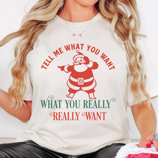 Tell Me What You Want Santa Tee - Limeberry Designs