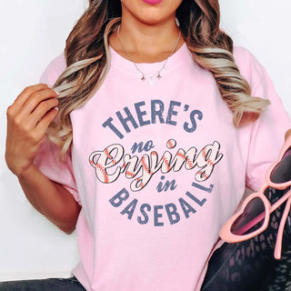 There's No Crying In Baseball Stitching Comfort Color Tee - Limeberry Designs