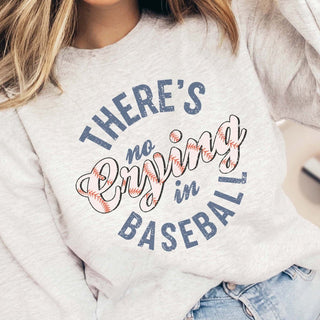 There's No Crying In Baseball Stitching Sweatshirt - Limeberry Designs