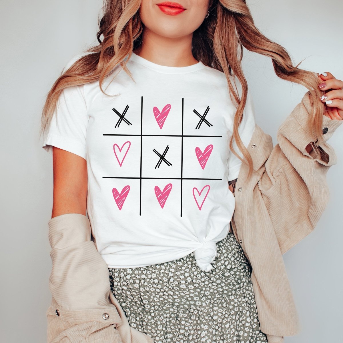 Tic Tac Toe Sketchy Heart Tee - Limeberry Designs