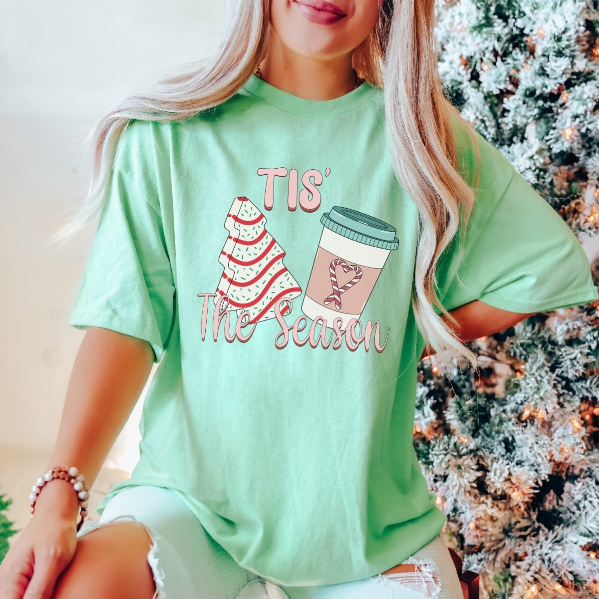 Tis the season snack and coffee Comfort colors Wholesale tee - Limeberry Designs