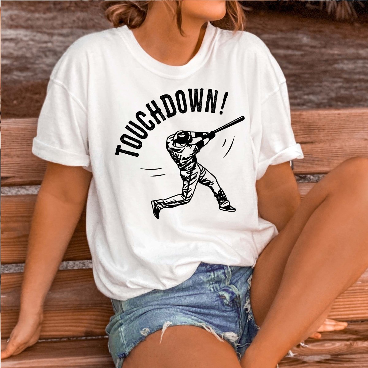 Touchdown Baseball Player Tee - Limeberry Designs