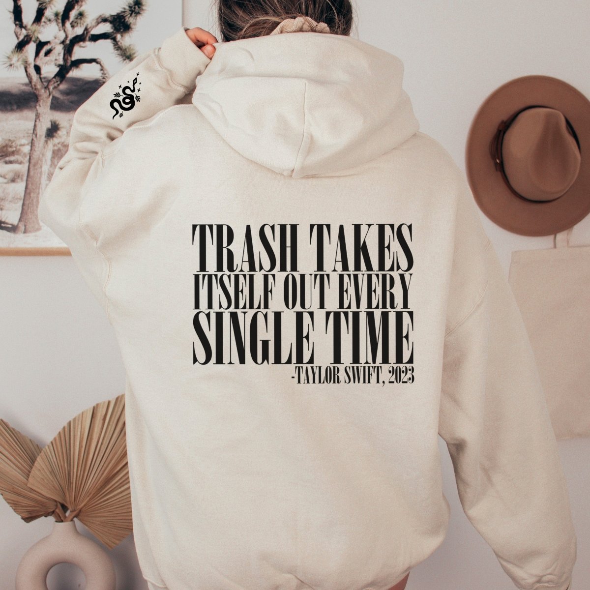 Trash Takes Itself Out Back of Hoodie & Sleeve - Limeberry Designs
