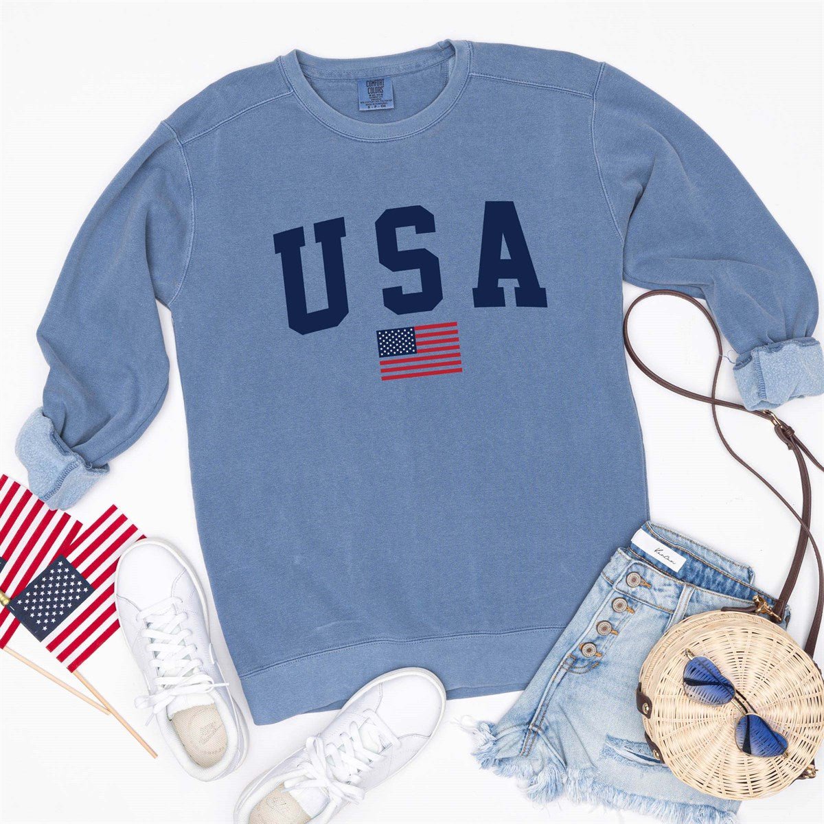 USA Comfort Colors Crew Sweatshirt - Limeberry Designs