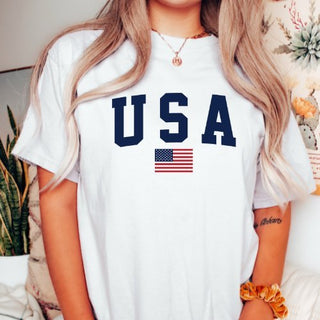 USA Flag Comfort Color Tee - Limeberry Designs