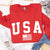 USA Flag White Crew - Limeberry Designs