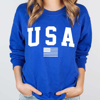 USA Flag White Wholesale Crew - Limeberry Designs