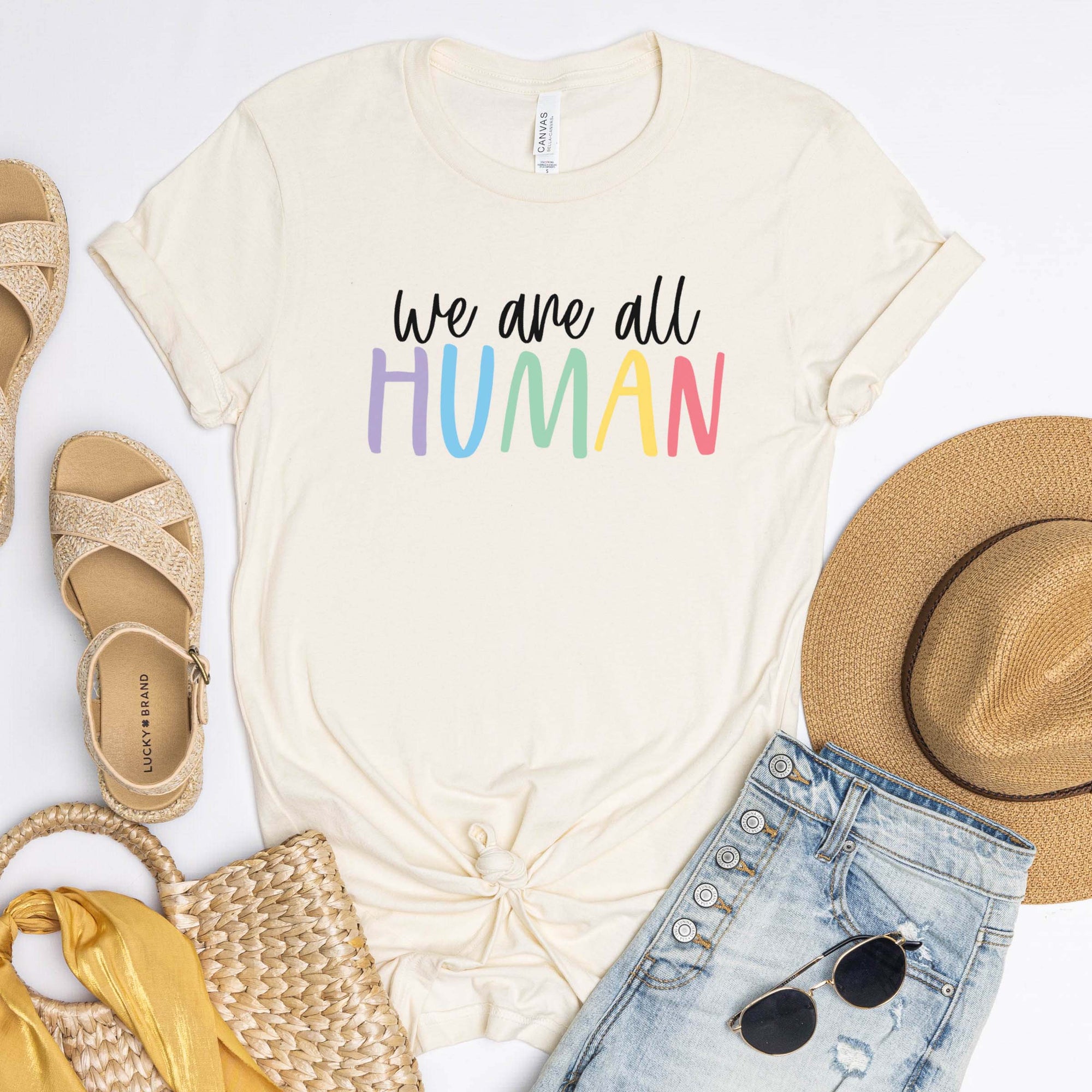 We Are All Human Tee - Limeberry Designs
