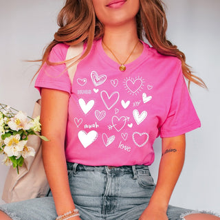 White Hearts Collage Wholesale Tee - Limeberry Designs