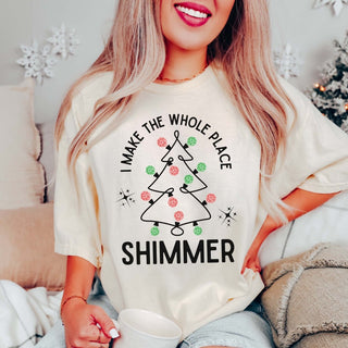 Whole Place Shimmer Disco Christmas Tee - Limeberry Designs