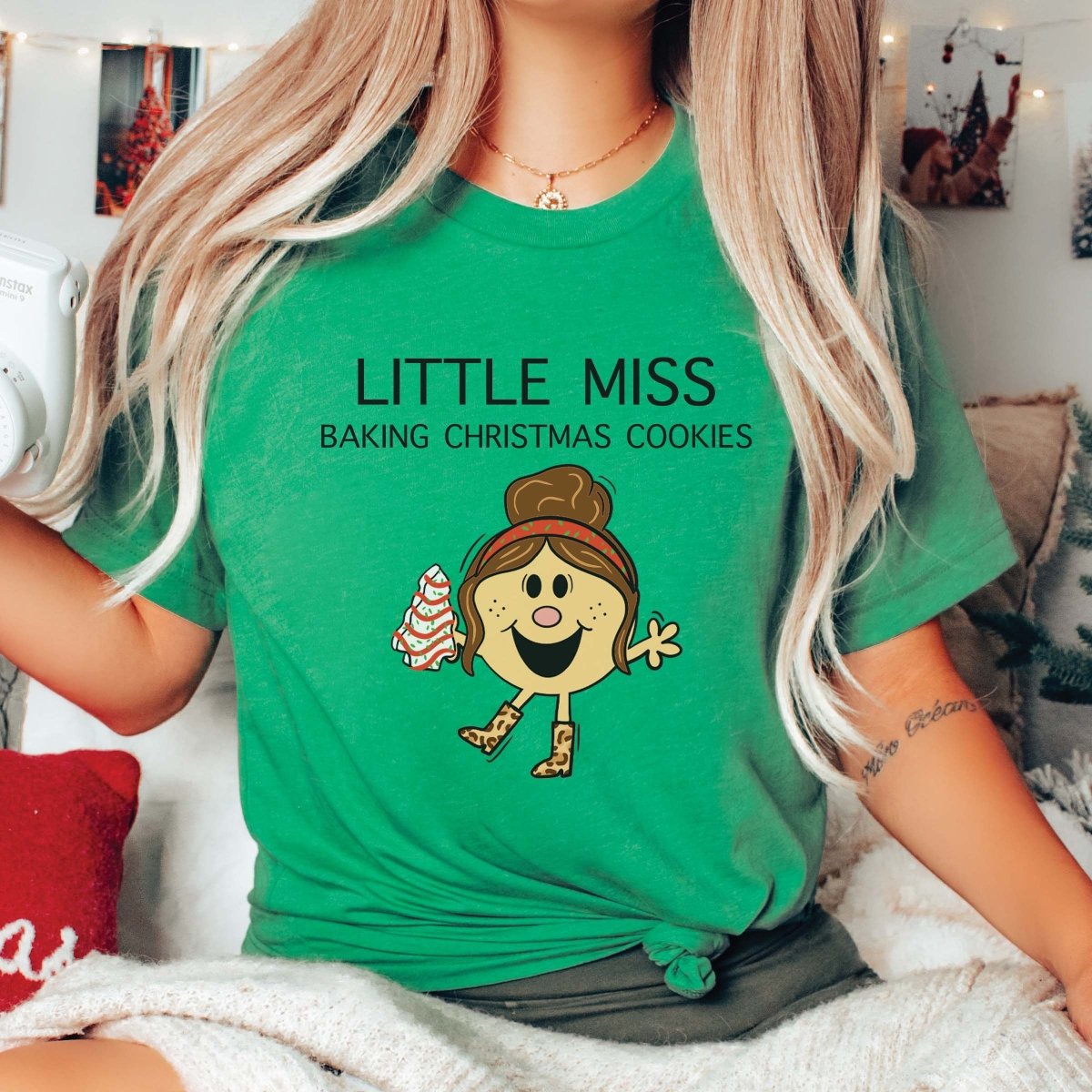 XS & 2X Little Miss Baking Christmas Cookies Tee- Final Sale - Limeberry Designs