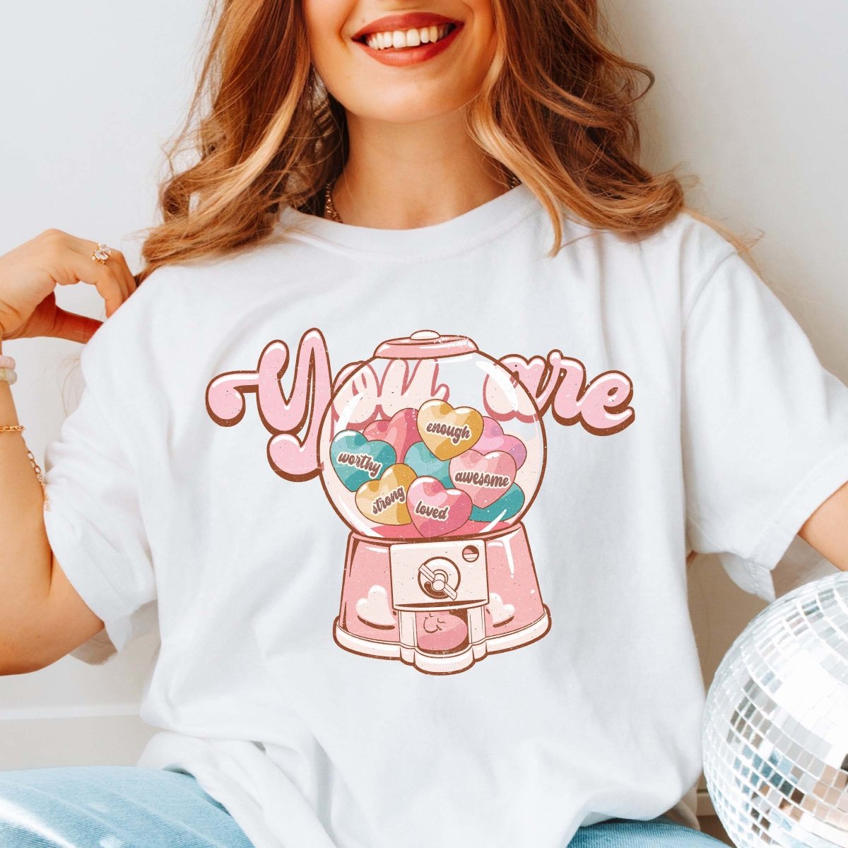 You Are Gumball Hearts Comfort Color Tee - Limeberry Designs
